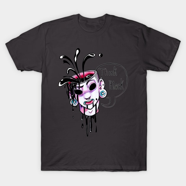 Think Black Graffiti Revamp T-Shirt by shikicraig